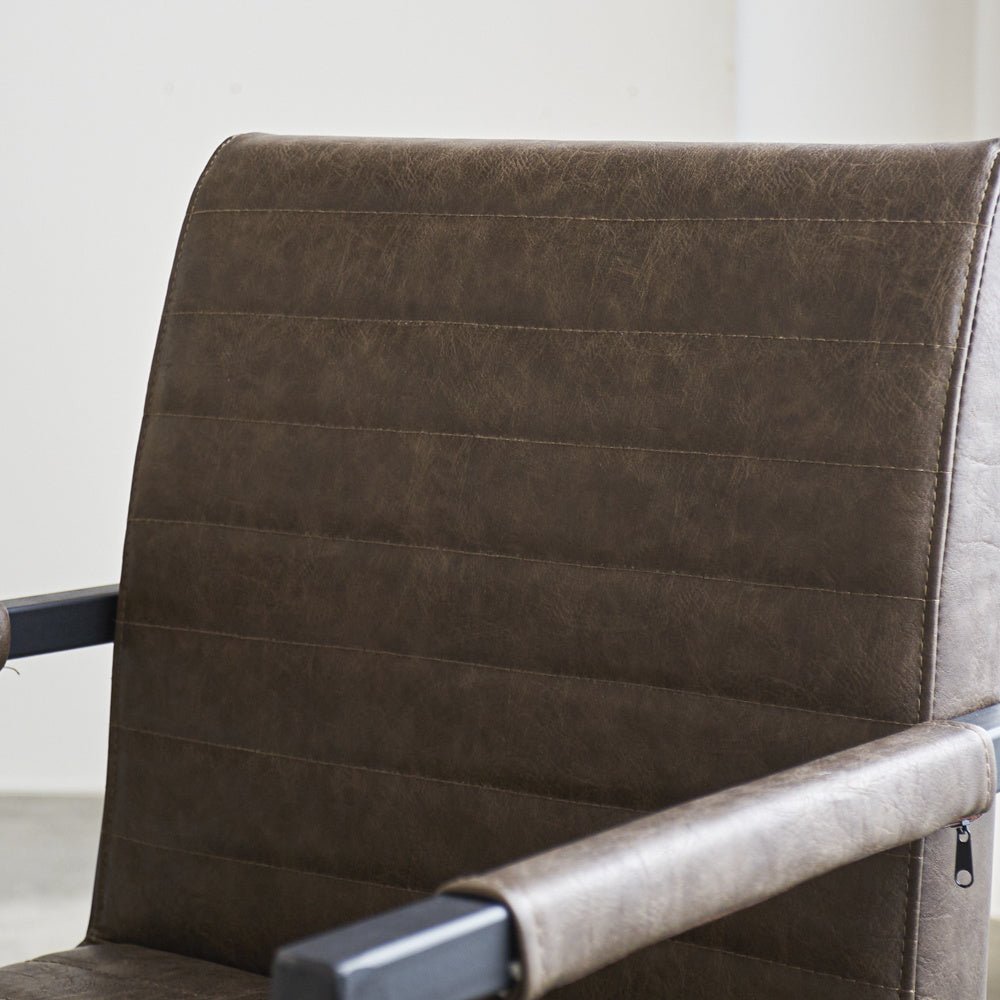 Dining room chair Kuba Dimehouse Taupe LxWxH 71x59x58 Faux leather Atmospheric photo detail
