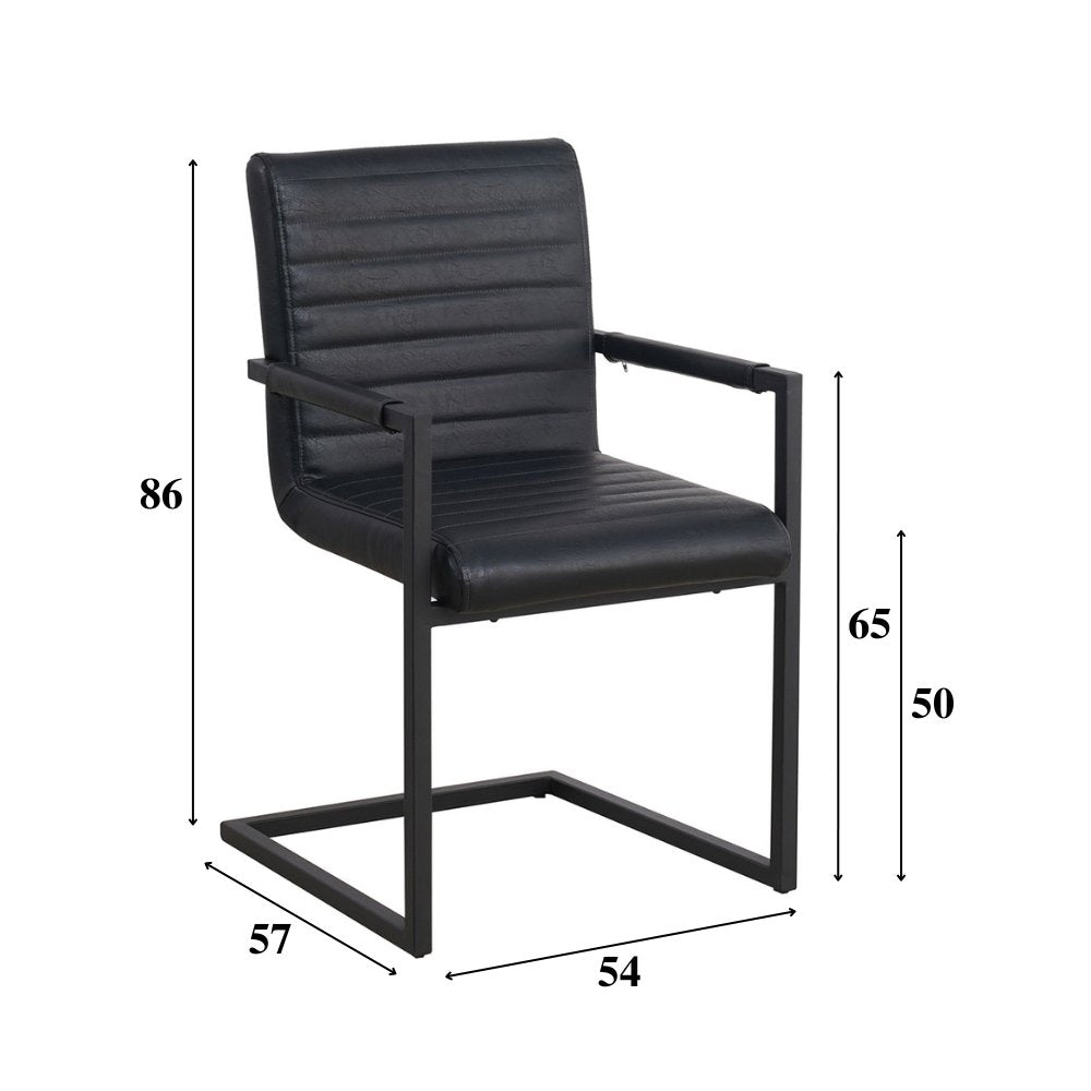 Dining room chair Kuba Dimehouse Black LxWxH 71x59x58 Faux leather White photo size indication