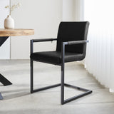 Dining room chair Kuba Dimehouse Black LxWxH 71x59x58 Faux leather Atmospheric photo diagonal front view