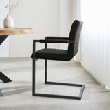 Dining room chair Kuba Dimehouse Black LxWxH 71x59x58 Faux leather Atmospheric photo side view
