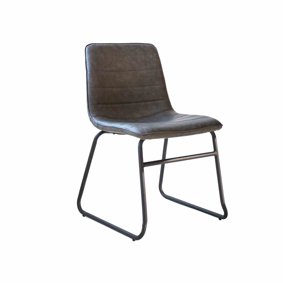 Dining room chair Mark Dimehouse Anthracite LxWxH 74x56x54 Faux leather White photo front view