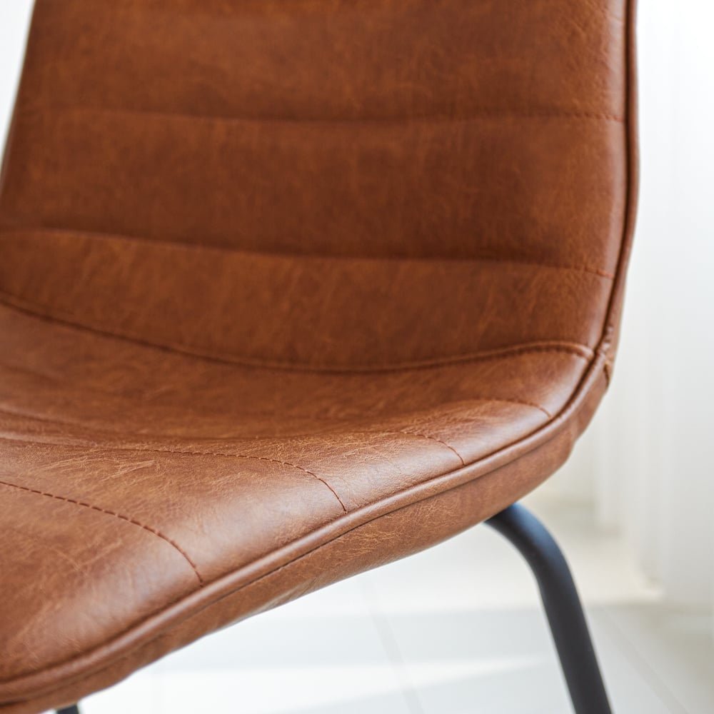 Dining room chair Mark Dimehouse Cognac LxWxH 74x56x54 Faux leather Atmospheric photo detail