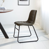 Dining room chair Mark Dimehouse Green LxWxH 74x56x54 Faux leather Atmospheric photo side view