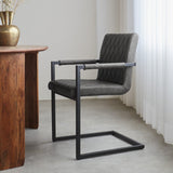 Dining room chair Ruben Dimehouse Anthracite LxWxH 71x59x58 Faux leather Atmospheric photo side view
