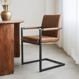 Dining room chair Ruben Dimehouse Cognac LxWxH 71x59x58 Faux leather Atmospheric photo side view