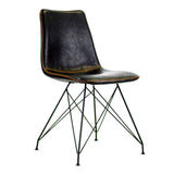 Dining room chair Viano Dimehouse Black LxWxH 64x61x52 Faux leather White photo diagonal front view