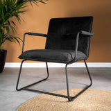 Hailey Velvet armchair Dimehouse Dark green LxWxH 66x64x37 Velvet Atmospheric photo diagonal front view