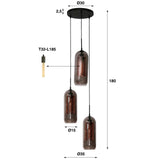 Hanging lamp Amy DH Interior Black LxWxH 81x63x24 Metal White photo size indication