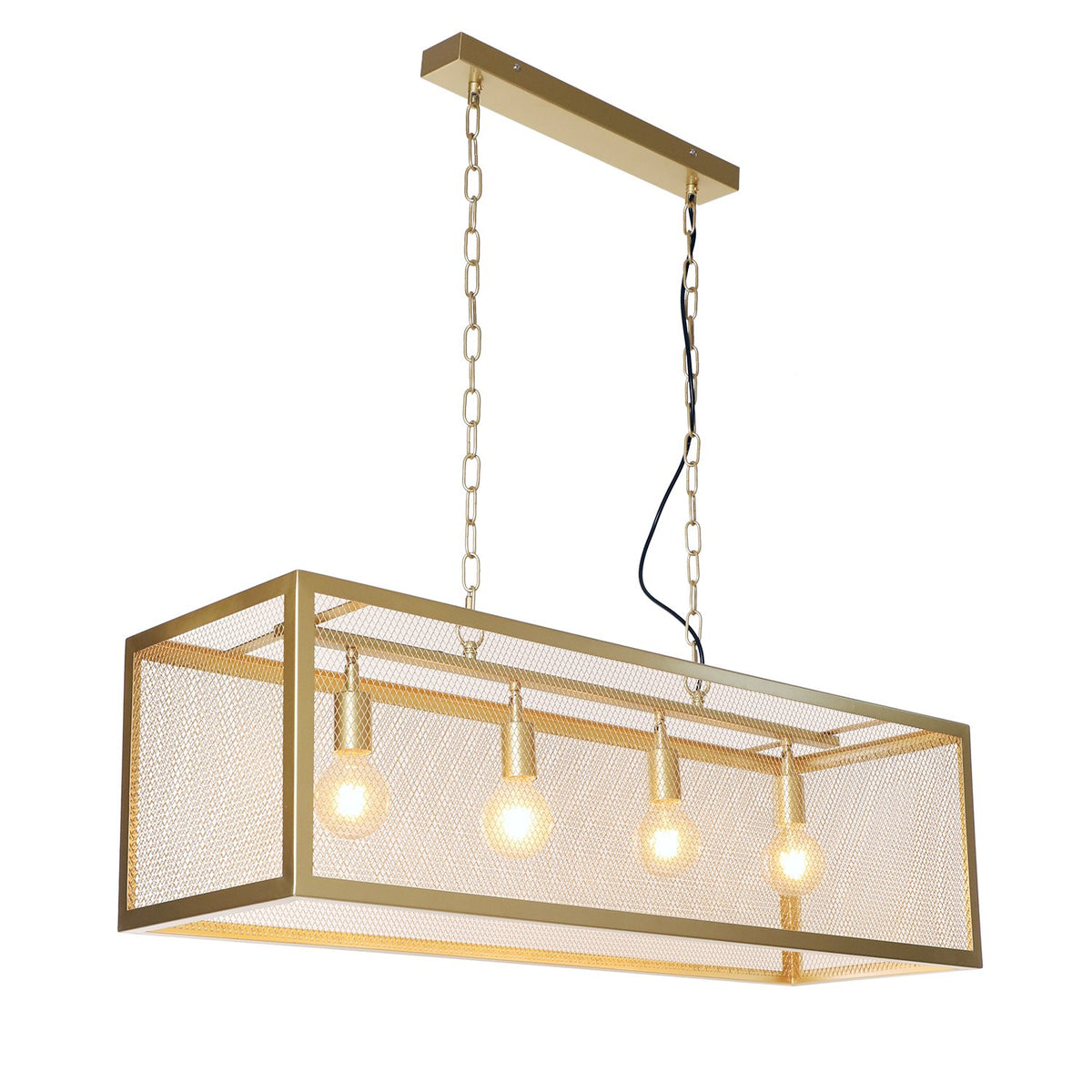 Duncan hanging lamp Dimehouse Gold LxWxH 105x41x36 Metal White photo diagonal front view