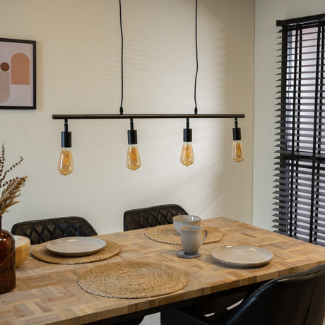Hanging lamp Glenn Dimehouse Black LxWxH 103x14x7 Metal Atmospheric photo diagonal front view