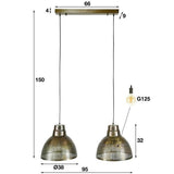 Hanging lamp Luisa DH Interior Bronze LxWxH 79x42x37 Bronze White photo size indication