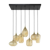 Hanging lamp Olaf DH Interior Amber color glass LxWxH 96x47x46 Amber color glass White photo front view