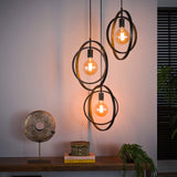 Hanging lamp Otan DH Interior Charcoal LxWxH 48x46x45 Metal Atmospheric photo diagonal front view