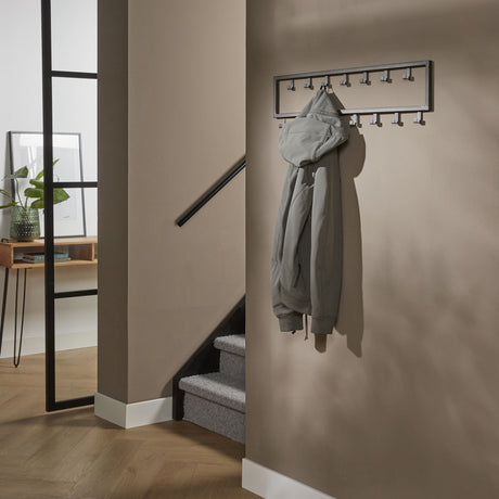 Coat rack Milano DH Interior Silver LxWxH 81x23x4 Silver Atmospheric photo diagonal front view