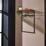Coat rack Henry DH Interior Acacia LxWxH 85x60x38 Acacia wood Atmospheric photo diagonal front view
