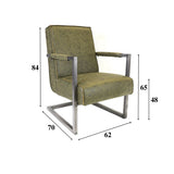 Armchair Tiger Dimehouse Green LxWxH 69x58x41 Eco-leather White photo size indication