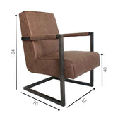 Armchair Tiger Dimehouse Taupe LxWxH 69x58x49 Eco-leather White photo size indication