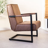 Armchair Tiger Dimehouse Taupe LxWxH 69x58x49 Eco-leather Atmospheric photo side view