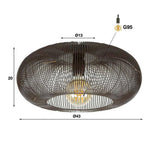 Ceiling lamp Jill DH Interior Black LxWxH 48x48x25 Nickel White photo size indication