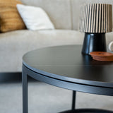 Coffee table Trevor Black Dimehouse Black LxWxH 80x80x13 Sintered stone Atmospheric photo detail