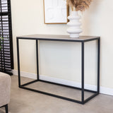 Dressing table Fien Gray Dimehouse Gray LxWxH 112x53x16 Sintered stone Atmospheric photo diagonal front view