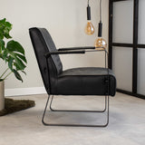 Armchair Peter Dimehouse Black LxWxH 68x63x45 Faux leather Atmospheric photo side view