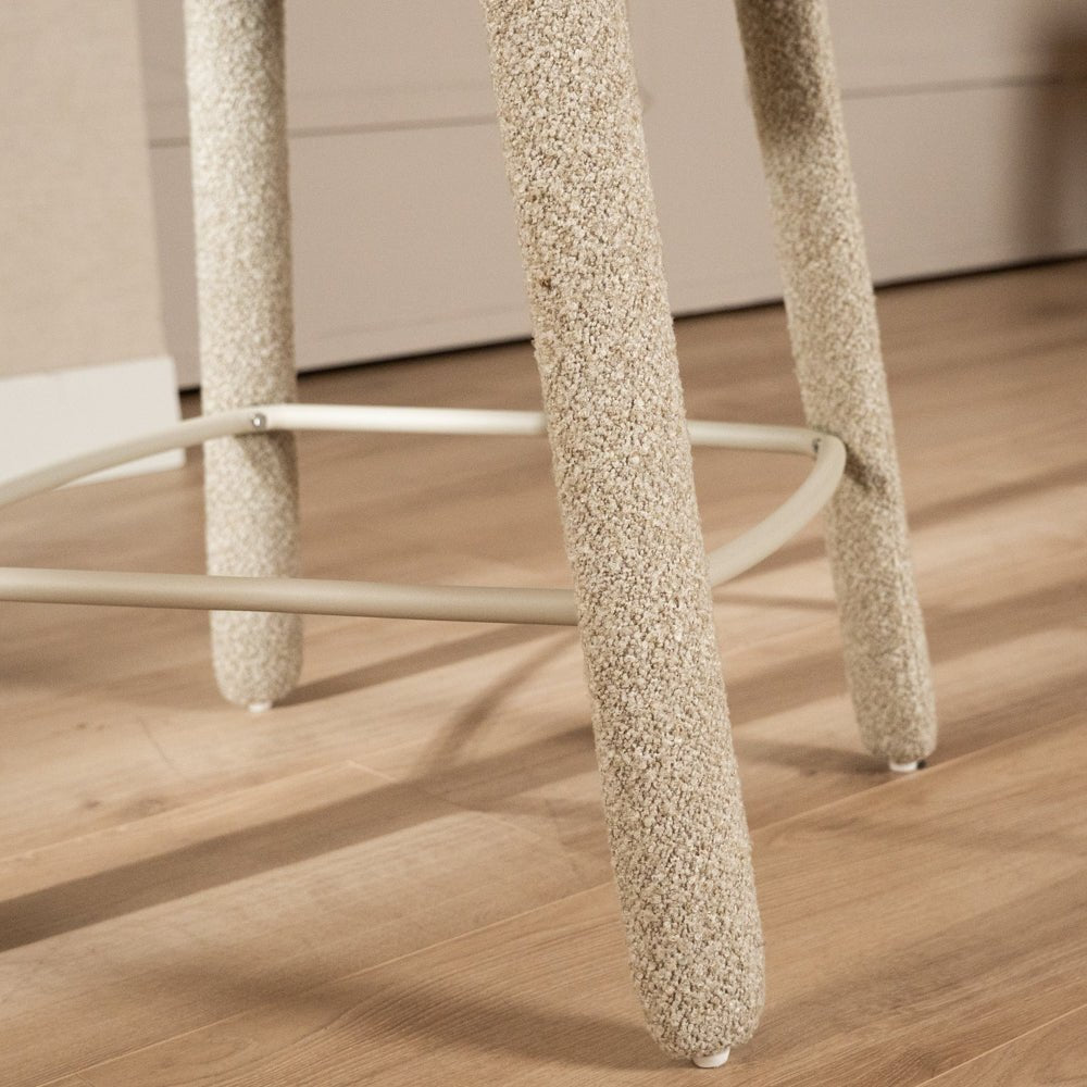 Barkrukken-Barkruk June bouclé taupe 70 cm Bouclé-Dimehouse
