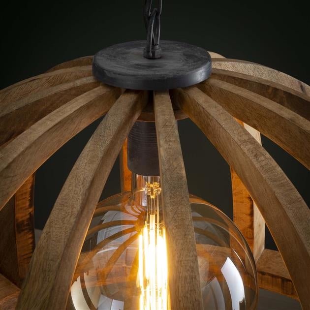 Hanging lamp Madri DH Interior Mango LxWxH 102x38x35 Mango wood Atmospheric photo detail