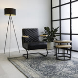 Armchair Lars Dimehouse Black LxWxH 68x64x39 Faux leather Atmospheric photo in situation