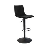 Velvet bar stool Frenkie black 60-76 cm, 45 cm wide