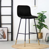 Velvet bar stool Mikky black 65-78 cm, 46 cm wide