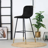 Velvet bar stool Mikky black 65-78 cm, 46 cm wide