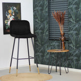 Velvet bar stool Mikky black 65-78 cm, 46 cm wide