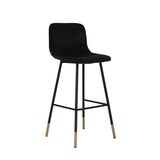 Velvet bar stool Mikky black 65-78 cm, 46 cm wide