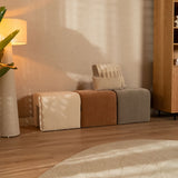 Modular stool Seth chenille off white Recycled polyester