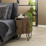 Bedside table Tory DH Interior Mango LxWxH 65x45x35 Mango wood Atmospheric photo diagonal front view