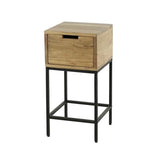 Bedside table Lou DH Interior Acacia LxWxH 62x32x32 Acacia wood White photo diagonal front view