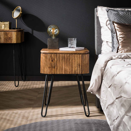 Bedside table Maria DH Interior Mango LxWxH 51x46x28 Mango wood Atmospheric photo front view