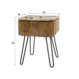 Bedside table Maria DH Interior Mango LxWxH 51x46x28 Mango wood White photo size indication