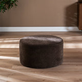 Poef Blair rond chenille bruin ø70 cm