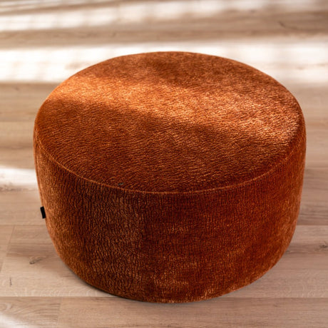 Poef Chloe rond chenille terracotta ø70 cm
