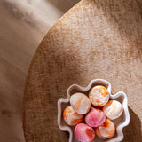 Poef Elle rond chenille peach ø70 cm perzik