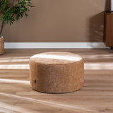 Poef Elle rond chenille peach ø70 cm perzik