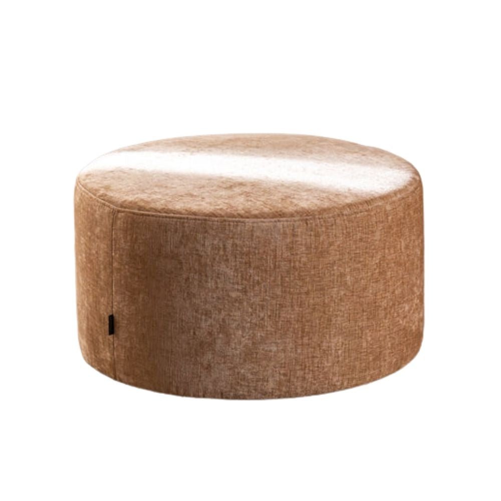 Poef Elle rond chenille peach ø70 cm perzik