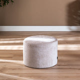 Pouf Juna chenille fabric white/beige Chenille, polyester