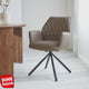 Swivel Dining Chair Black Novan Chenille - 180° Swivel