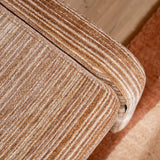 Eetkamerbanken-Eetkamerbank Ravi chenille beige/pink 100 cm Roze-Dimehouse