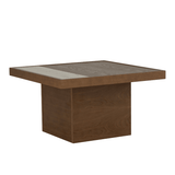 Salontafel Java 70x70 cm rustiek eiken Walnootlook Eikenfineer