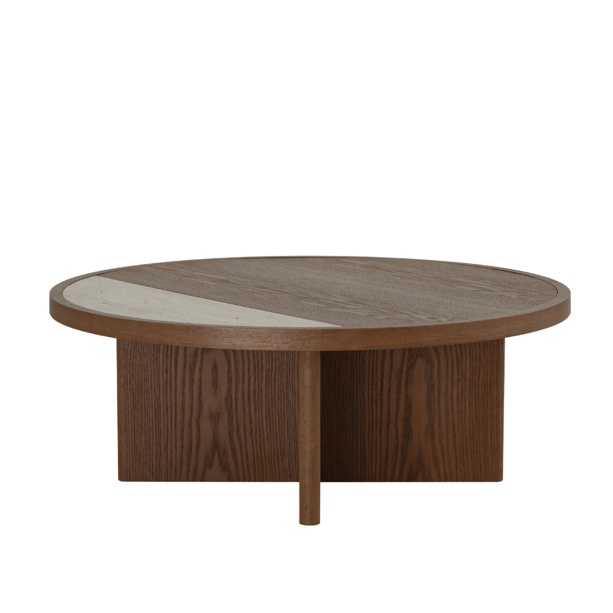 Salontafel Maeva Ø80 cm rustiek eiken Walnootlook Eikenfineer