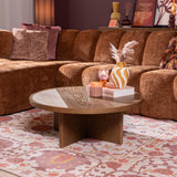 Salontafel Maeva Ø80 cm rustiek eiken Walnootlook Eikenfineer